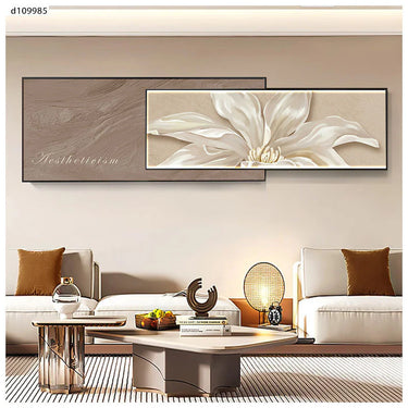 Floral Harmony Modern Crystal Glass Painting [ 50 x 120 cm ]