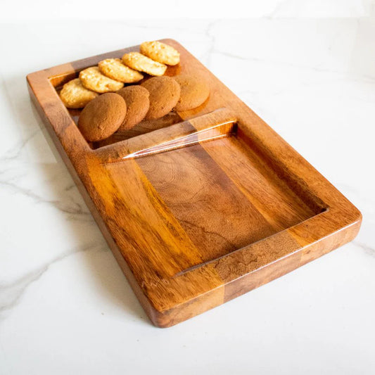 Oblique Mango wood Platter | Brown | Mango Wood