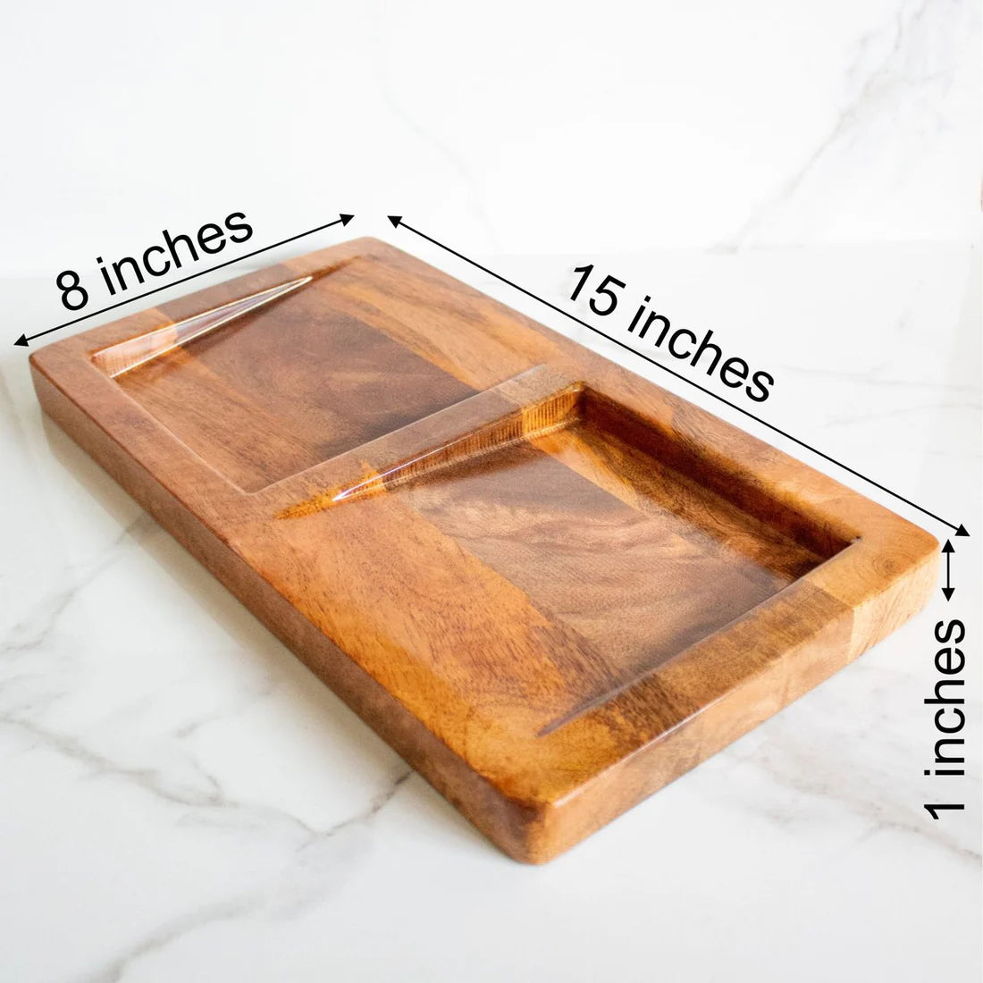 Oblique Mango wood Platter | Brown | Mango Wood
