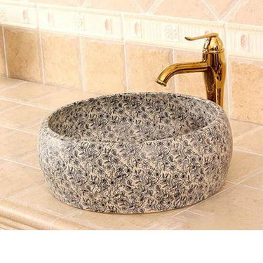 Floral Pattern Porcelain Counter Top Basin