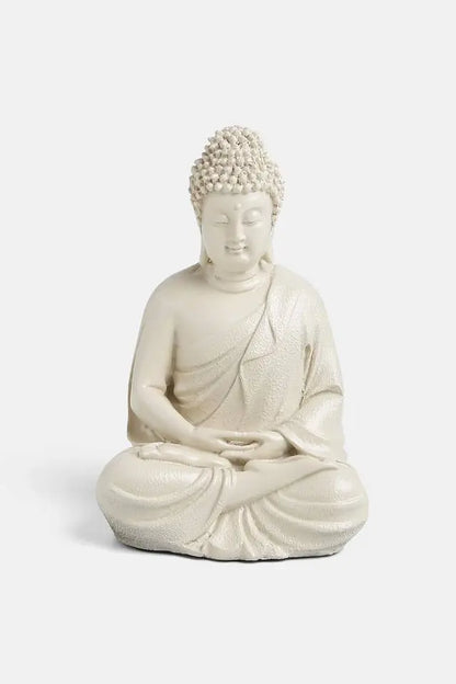 LORD BUDDHA STATUE IN THREE DIFFERENT POSITIONS : OFF-WHITE