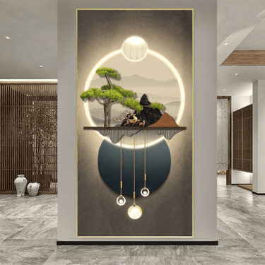 Large Crystal Porcelain Painting Luxury Wall Art Diamond LED Painting