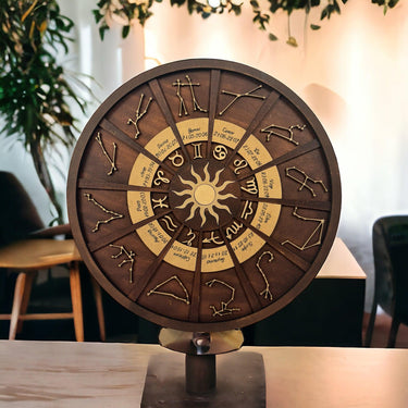 Zodiac Wheel 3 Layer Laser Cut Wood Art Sculpture