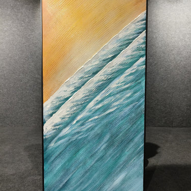 Sea Waves Wall Art, Wave Art Handmade Painting 80*160 cm