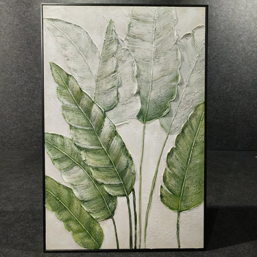 Green Leaf Handmade  Painting For Living Room Home Decor 80*120