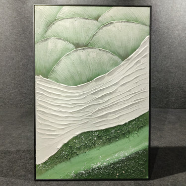 Large Nordic Green Abstract Handmade Painting 80*120