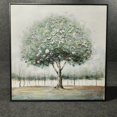 Abstract Green Tree Handmade Painting  For Living Room Home Decoration Gift 80*80