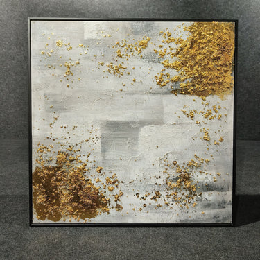 Abstract Golden Handmade Painting 80*80 cm