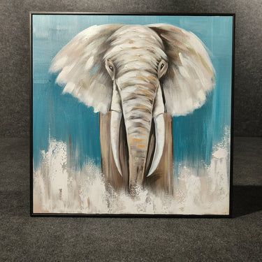 Modern Abstract Elephants Handmade Painting Wall Picture Animal Painting 80*80 cm