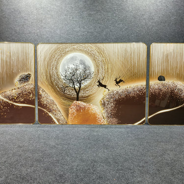 Crystal Painting Of  Nature Landscape Scene (set of 3) 40*60(2)+60*80(1)CM