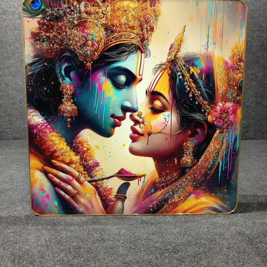 Crystal Painting of Radha Krishna for Home Decor Living Room Decoration 60*60CM