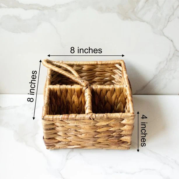 Woven Cutlery Holder| Brown | Water Hyacinth