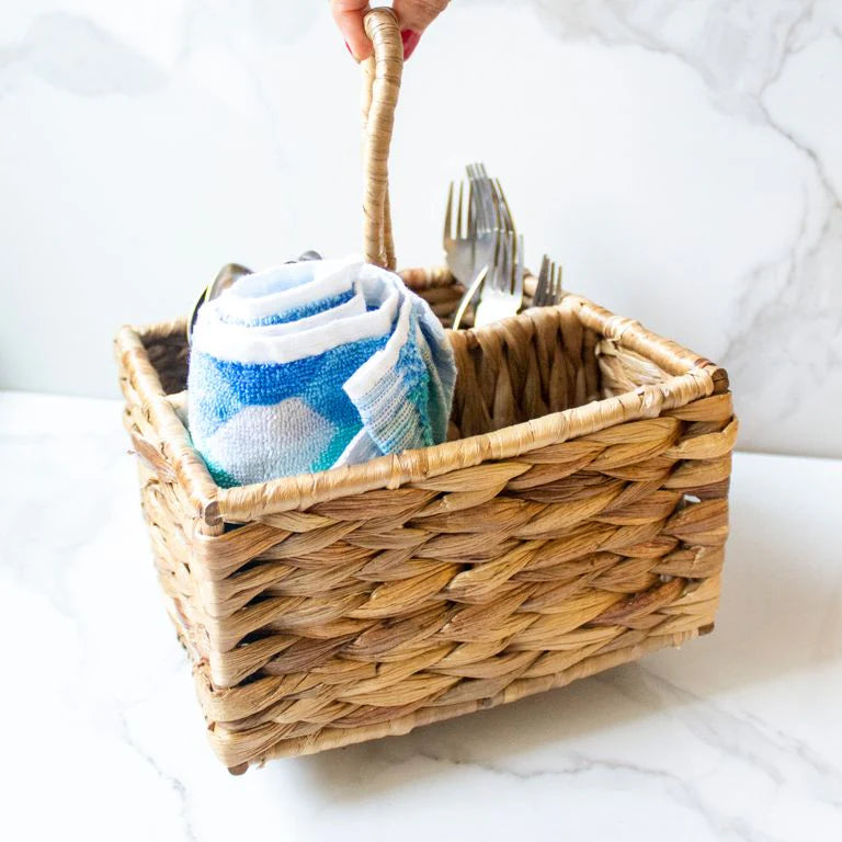 Woven Cutlery Holder| Brown | Water Hyacinth