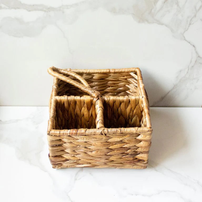 Woven Cutlery Holder| Brown | Water Hyacinth