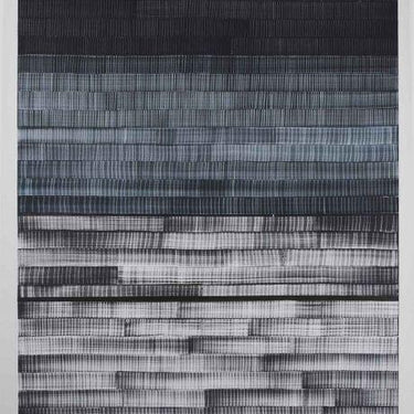 Oil Painting, Creative Blue Black Gray Space Stripes Texture Large Oil Painting