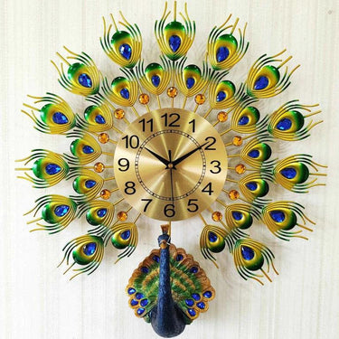 3D Peacock Feather Open Wall Clock, Wall Watch, Wall Decor for Home Office Decor