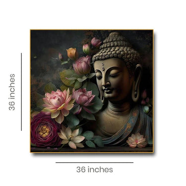 Gautam Buddha Wall Painting with Nature (36 x 36 Inches )