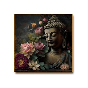 Gautam Buddha Wall Painting with Nature (36 x 36 Inches )