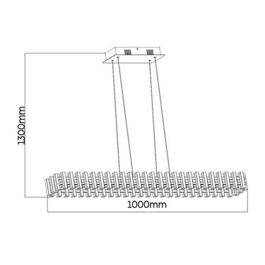 GREEK SYMMETRY Rectangular Chandelier