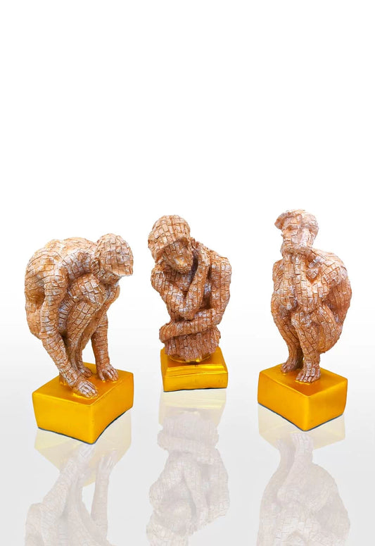 SET OF 3 MODERN ART BRICK MAN FOR TABLE DECOR, GIFT