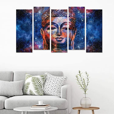 Gautam Buddha Wall Painting (Set of 5)