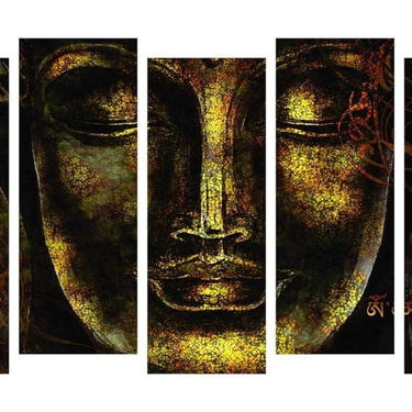 Dhyan Samadhi Gautam Buddha Wall Painting (Set of 5)