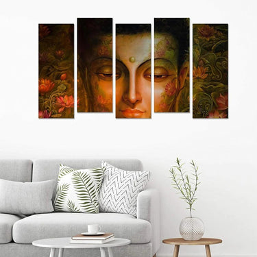 The Buddha in Five Elements Wall Painting (Set of 5)