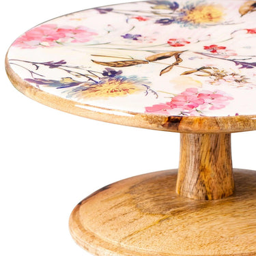 Mango Wood Cake Stand - Pink