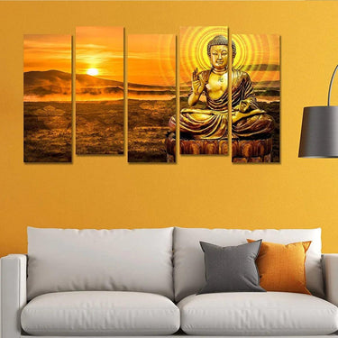 The Awakening of Enlightenment: A Series: Gautam Buddha Wall Design (Set of 5)