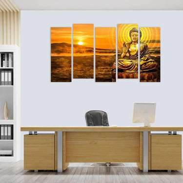 The Awakening of Enlightenment: A Series: Gautam Buddha Wall Design (Set of 5)