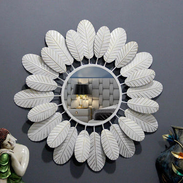 Feathers Metal Wall Mirror