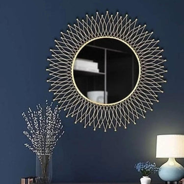 Gold Round Mirror