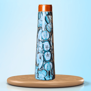 Soothing Interiors Ice Printed Pure Copper Leak-Proof, Eco-Friendly, BPA Free and Non-Toxic 950 ml Water Bottle