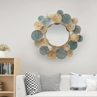 Soothing Interiors Flower Metal Wall Mirror