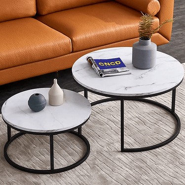 Soothing Interiors Marble Nesting Tables (Black)